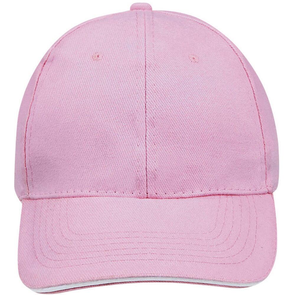 Unisex Buffalo 6 Panel Baseball Cap (Flash Pink/White) 4/5