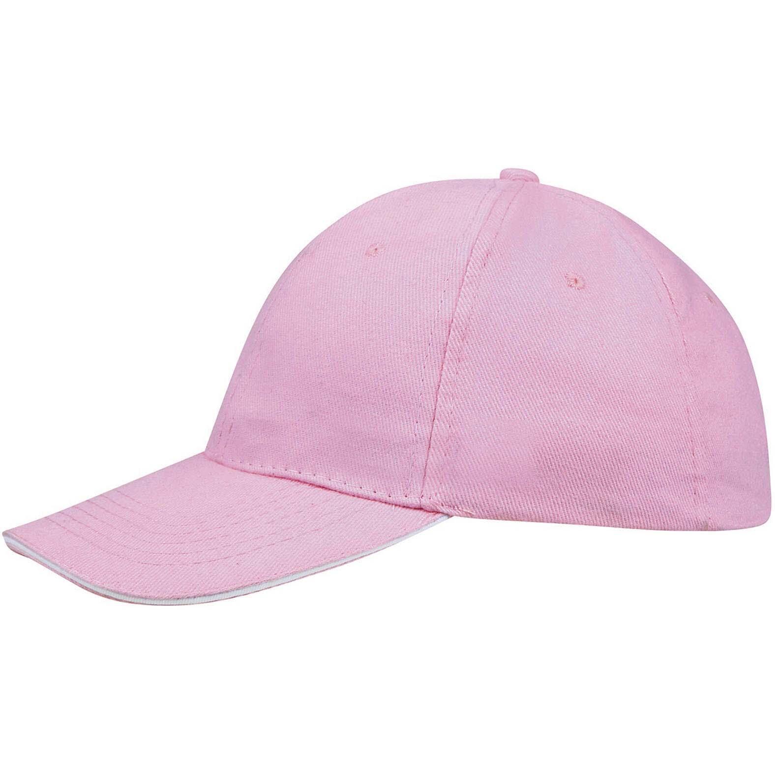 Unisex Buffalo 6 Panel Baseball Cap (Flash Pink/White) 3/5