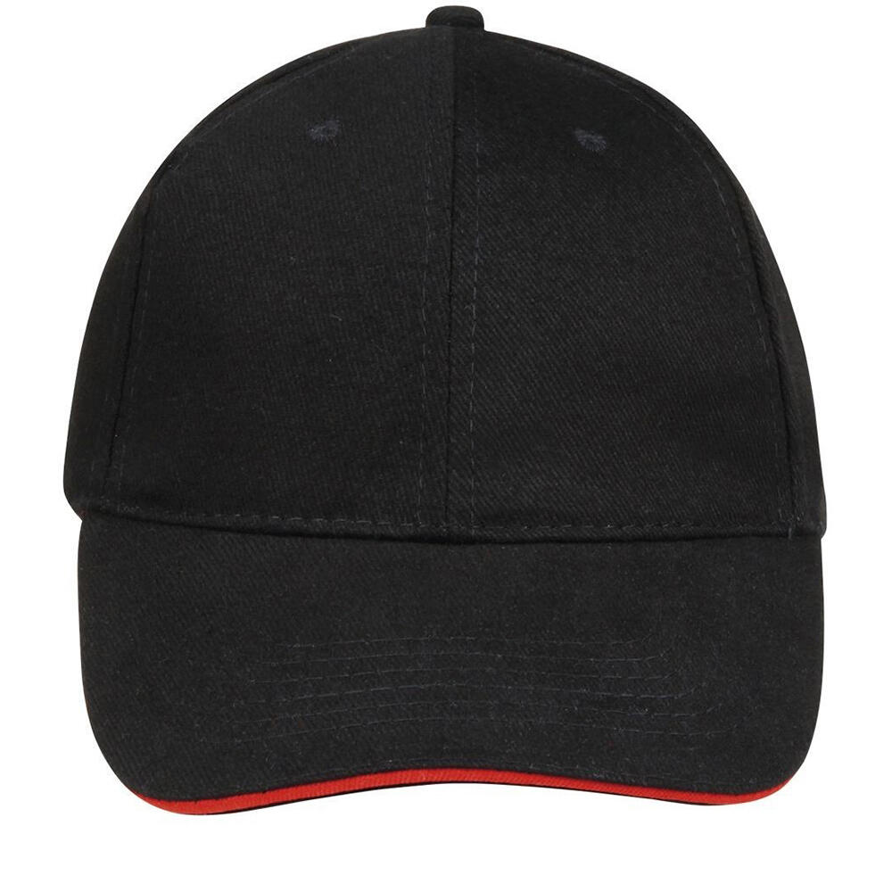 Unisex Buffalo 6 Panel Baseball Cap (Black/Red) 4/5