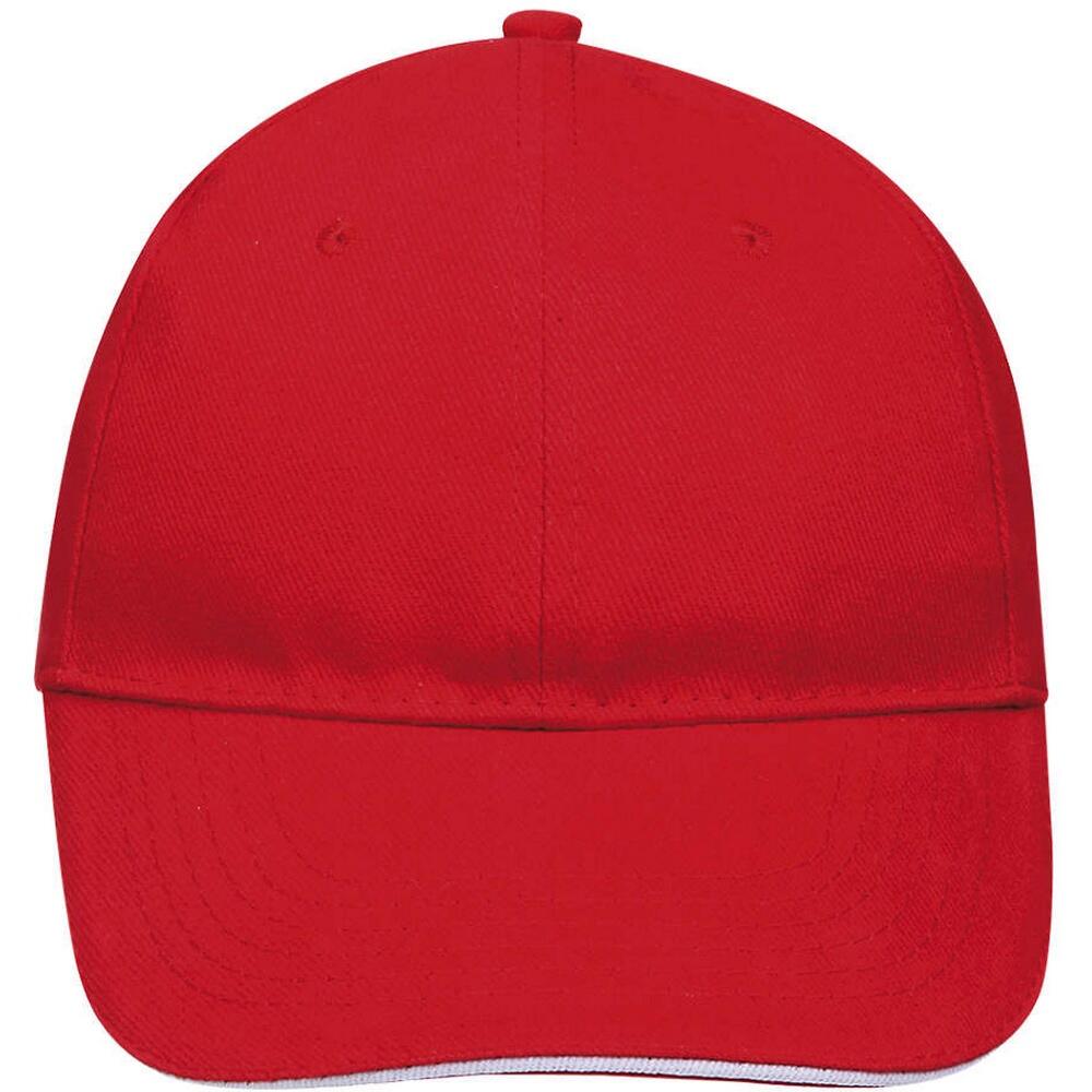 Unisex Buffalo 6 Panel Baseball Cap (Red/White) 4/5