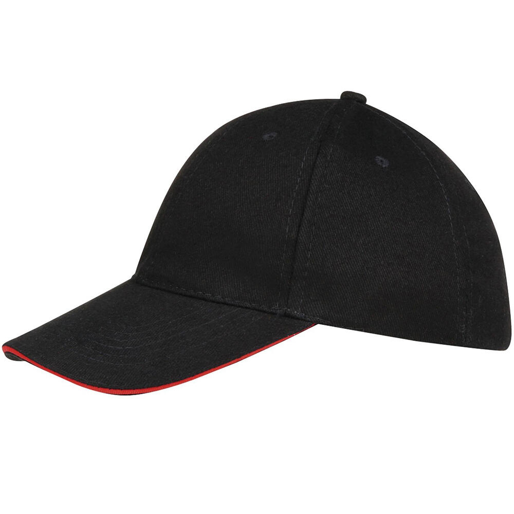 Unisex Buffalo 6 Panel Baseball Cap (Black/Red) 3/5