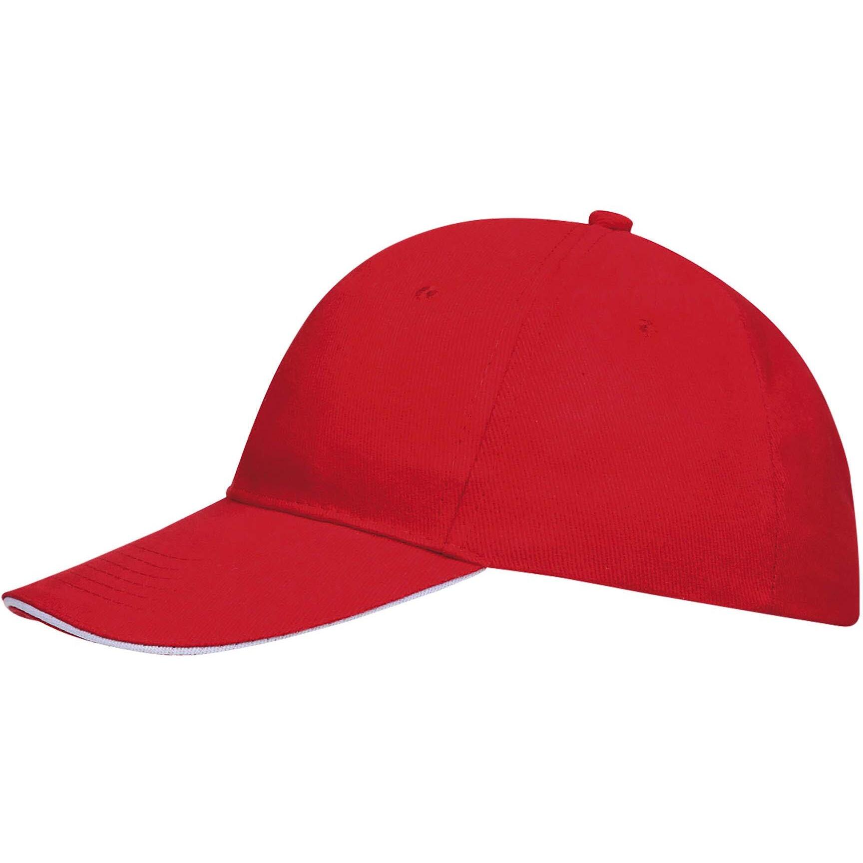 Unisex Buffalo 6 Panel Baseball Cap (Red/White) 3/5