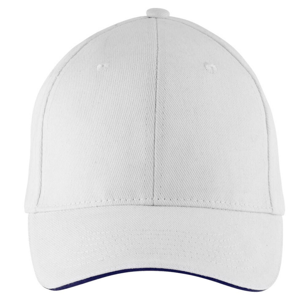 Unisex Buffalo 6 Panel Baseball Cap (White/Navy) 2/4