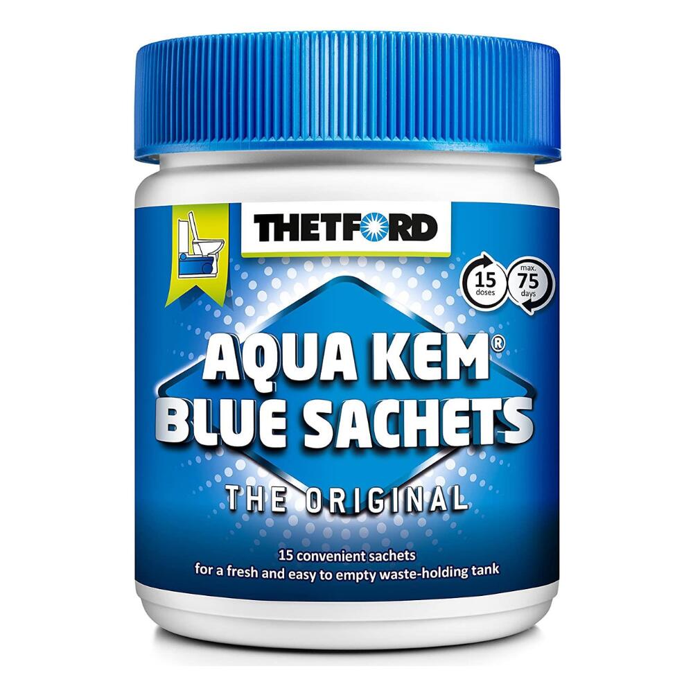 THETFORD Thetford Aqua Kem Blue Toilet 15 Sachets Pack Cassette Portable Toilets