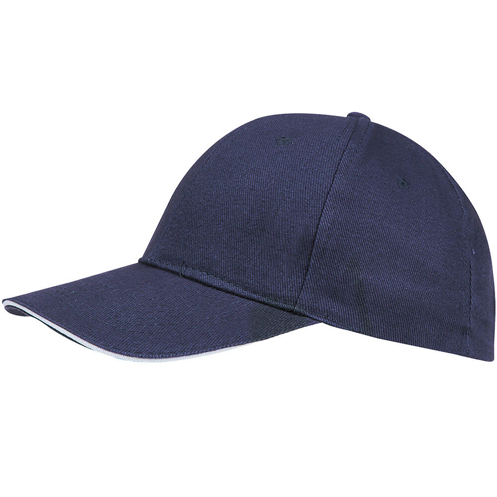 Unisex Buffalo 6 Panel Baseball Cap (French Navy/White) 3/5