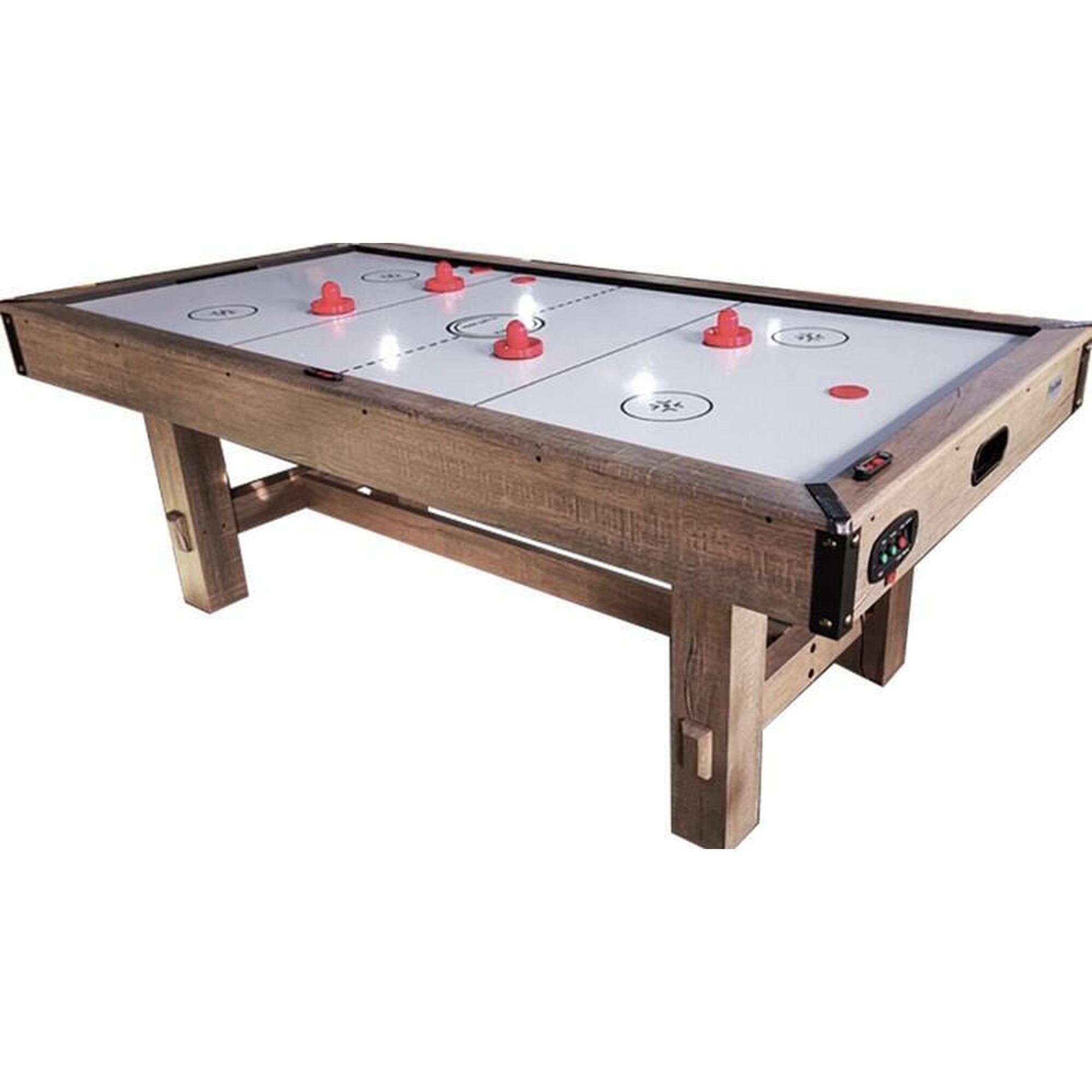 North Sports - North Dining Timber Table De Air Hockey Met Tennis De Table Wood/blanc 7ft - Table De Air Hockey - Marron - Taille Unique - Decathlon