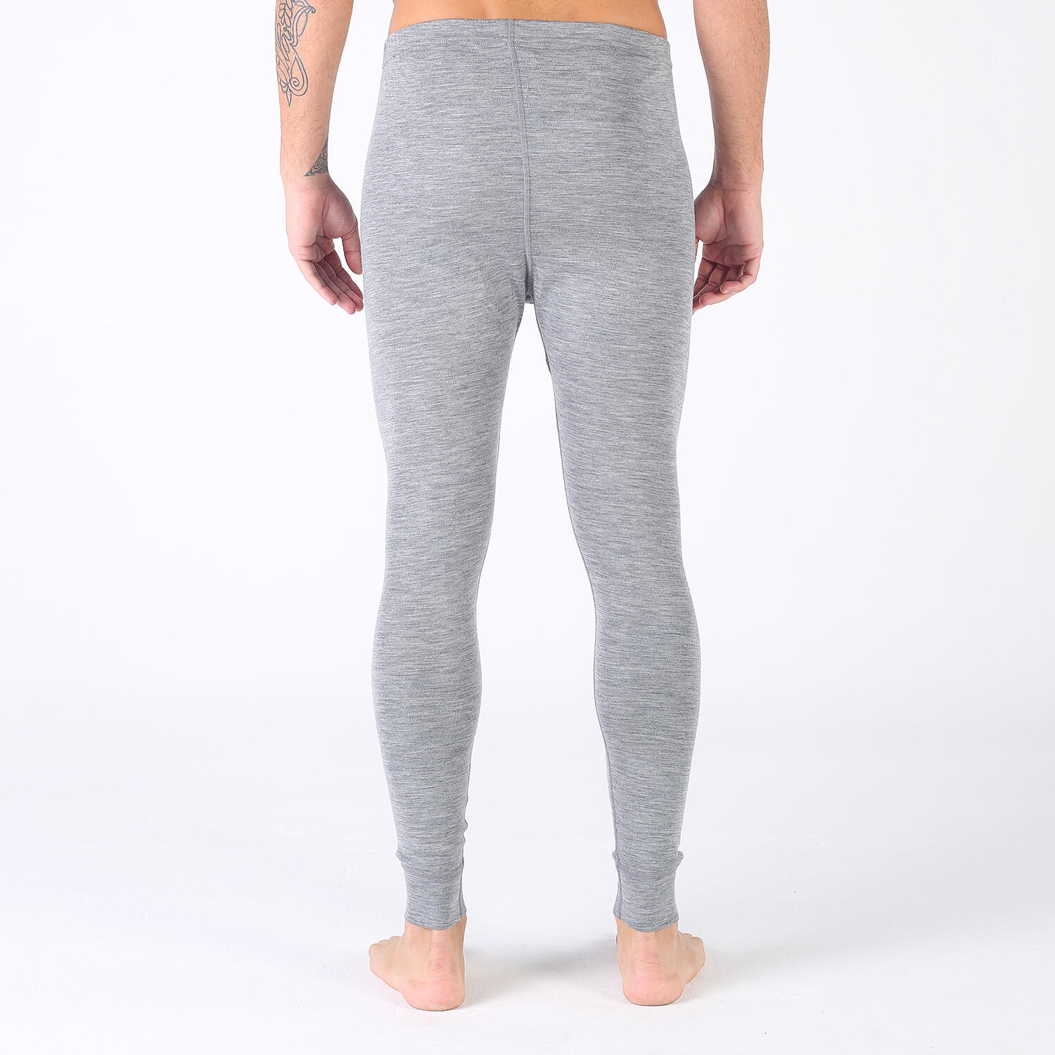Atlas - Męskie Leginsy z 100% Wełny Merino (195 g/m²) S, Szary 4/4