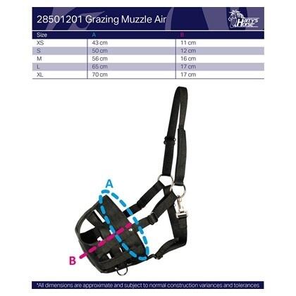 Harry's Horse Graasmasker Muzzle Air - Zwart 3/4