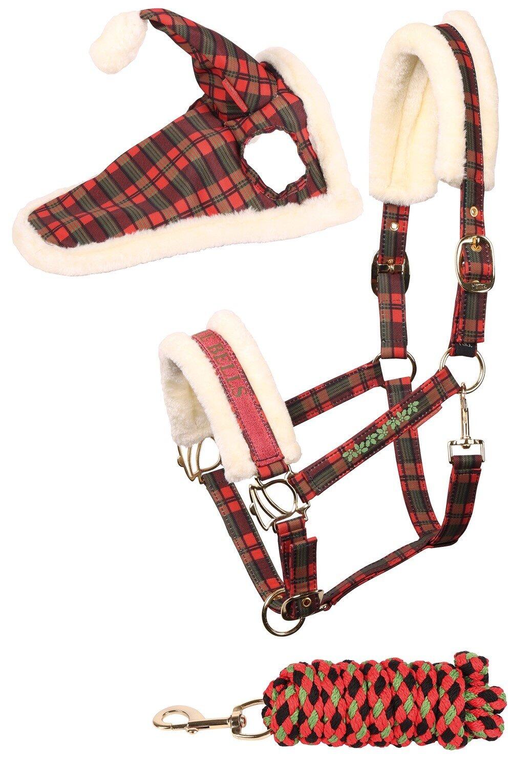 Harry's Horse Halsterset & Muts Check Christmas - Rood (Full) 1/3