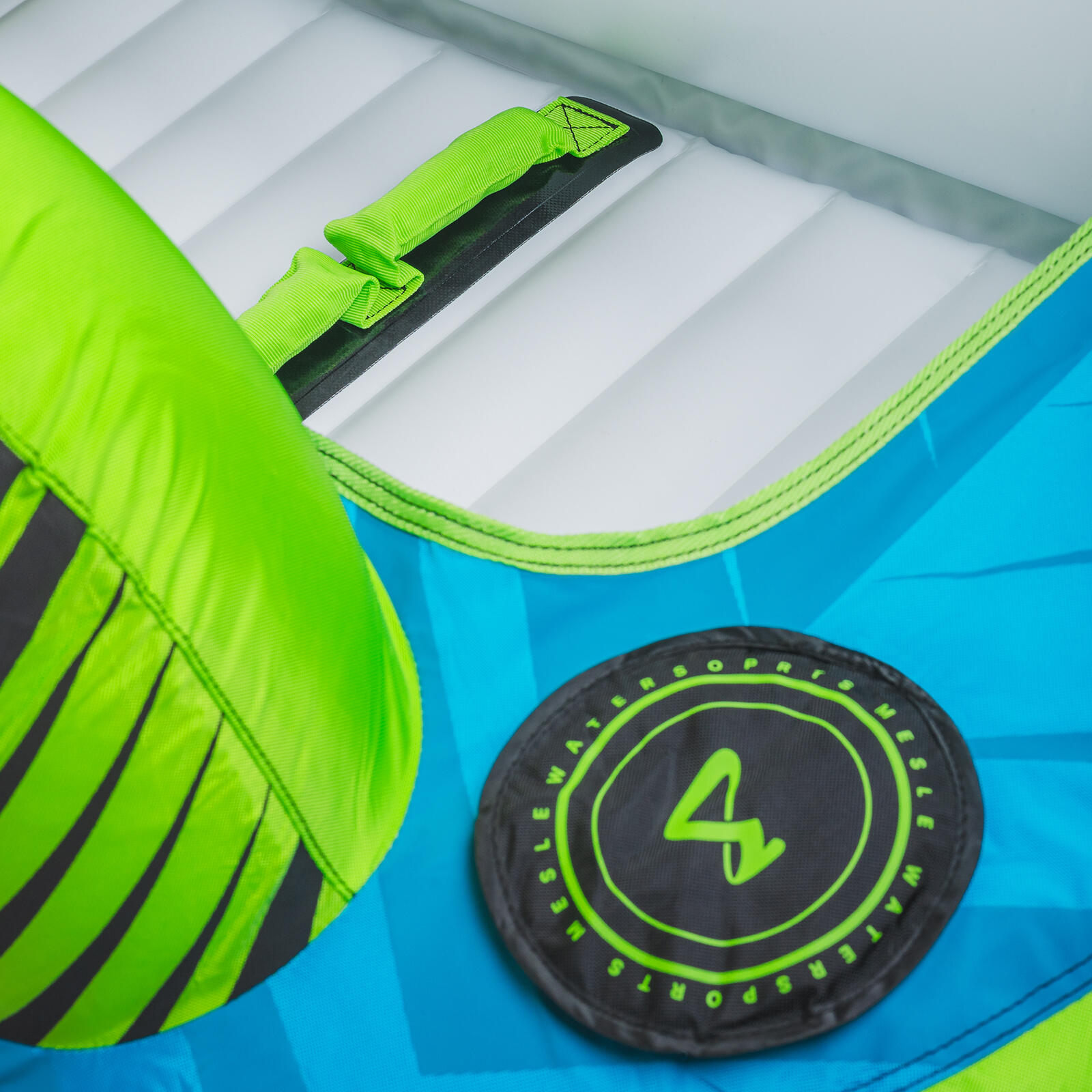 Tube Wassersport Bumper mit Leine 2 Personen Funtube am Boot Schleppreifen blau 2/5