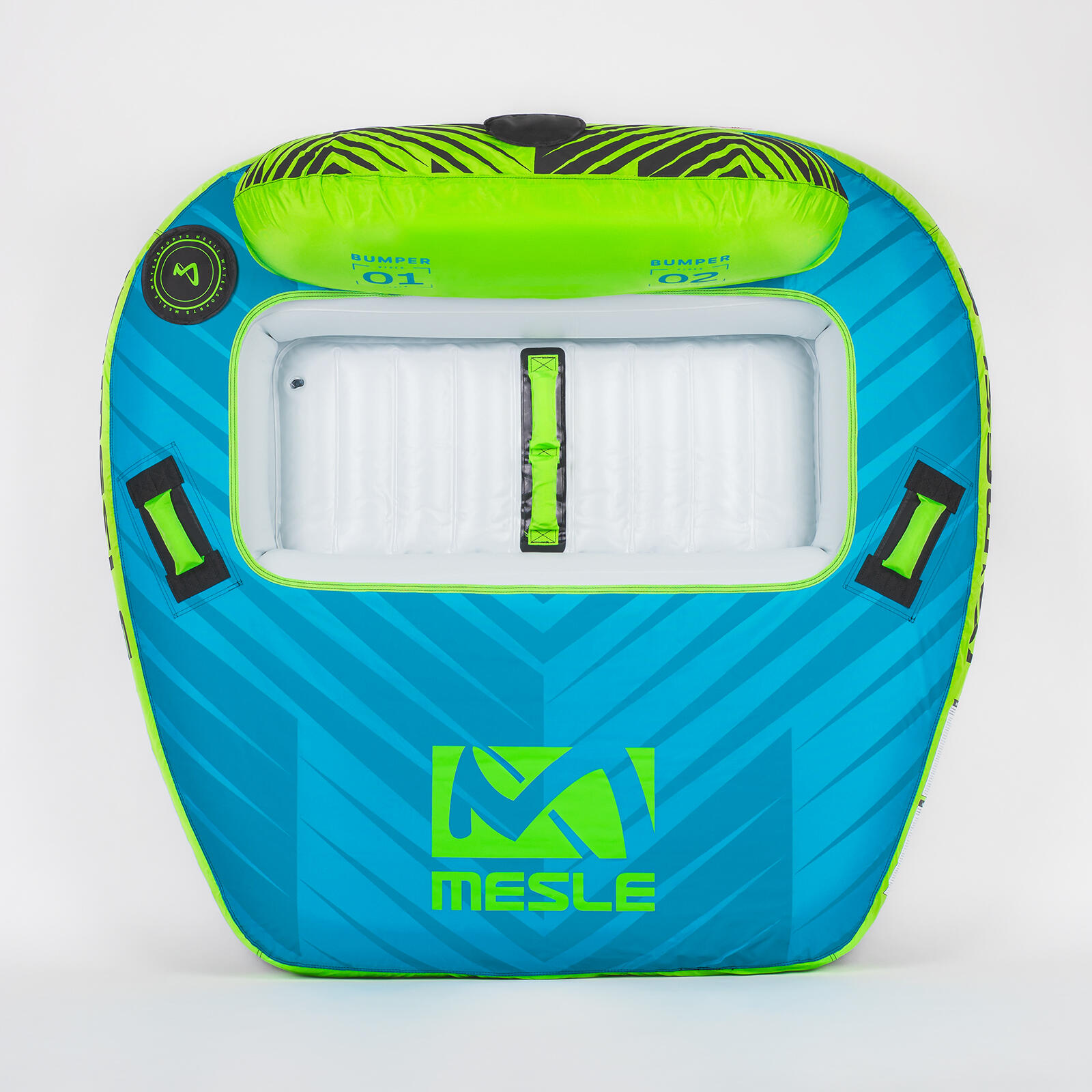 Tube Wassersport Bumper mit Leine 2 Personen Funtube am Boot Schleppreifen blau 2/5