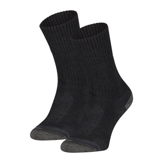 2 Paires de Chaussettes de Travail Outdoor en Laine Mérinos Noir s59 (39/42)