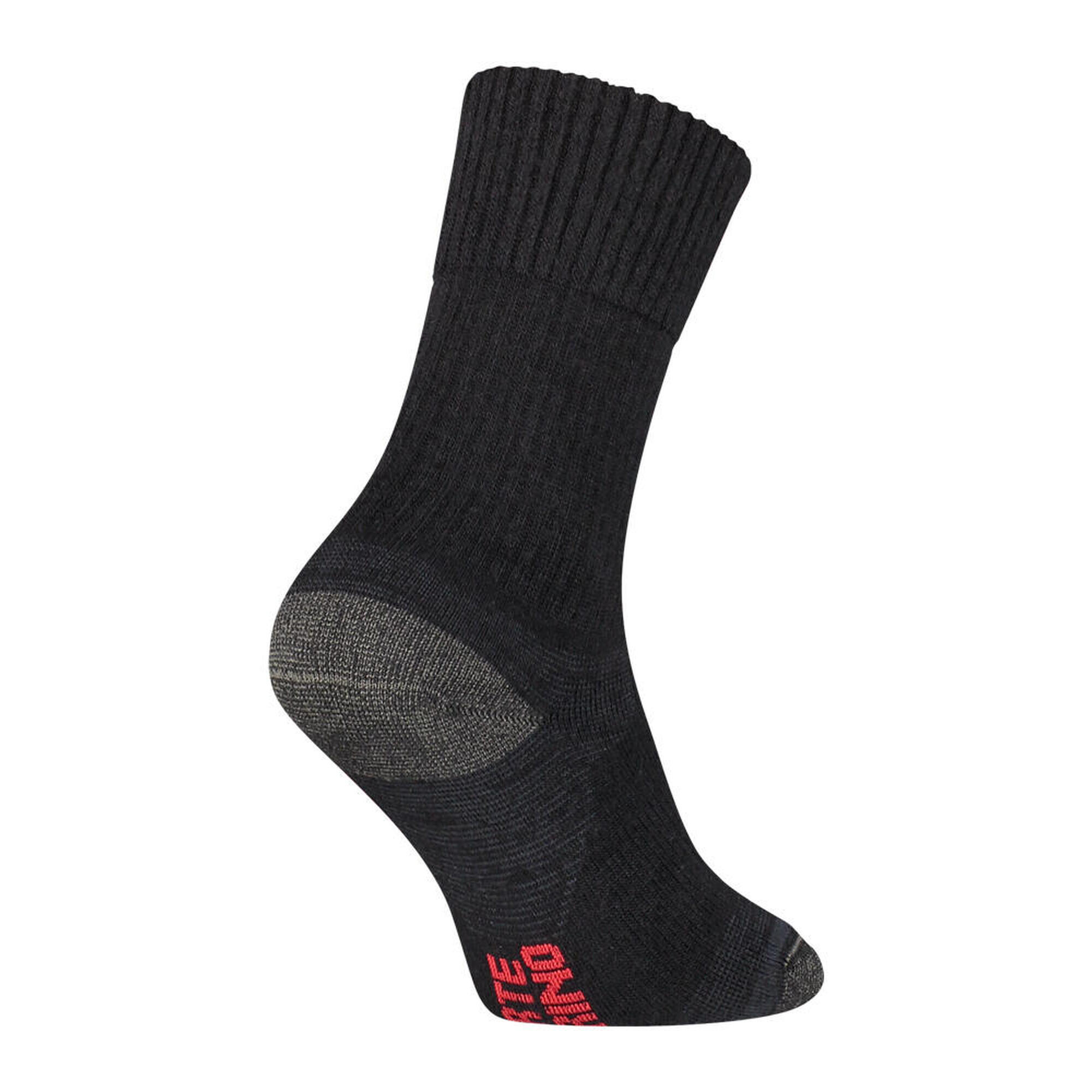 2 Paires de Chaussettes de Travail Outdoor en Laine Mérinos Noir s59 (39/42)