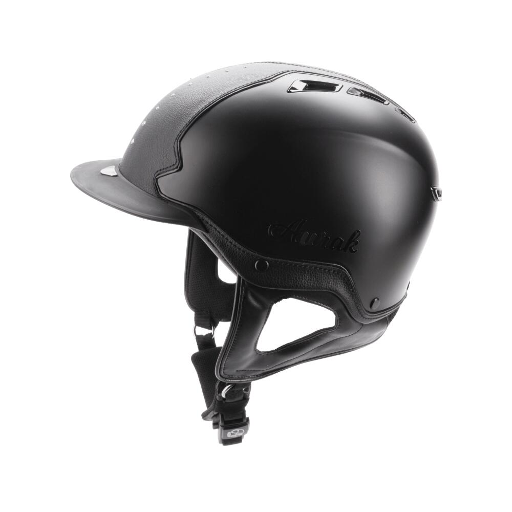Aurak - Casque D'Équitation Gibson - Petite Visière - Avec Cristal - Bombe D'Équitation - Noir - 58-60 Cm - Decathlon