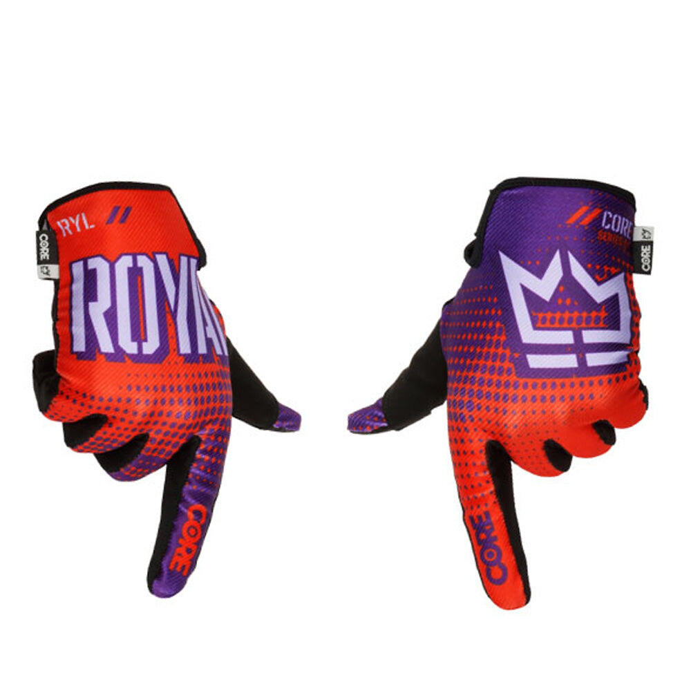 ROYAL RACING Core MTB Gloves – Dot-Fade Red/Purple