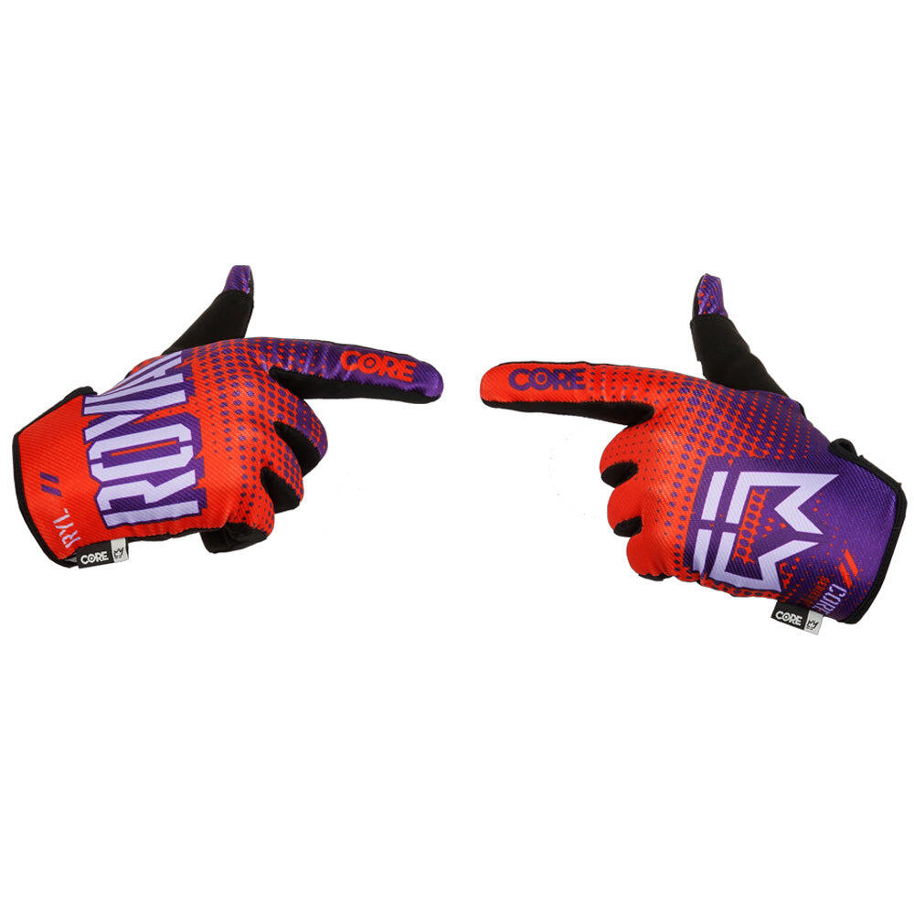Core MTB Gloves – Dot-Fade Red/Purple 3/5