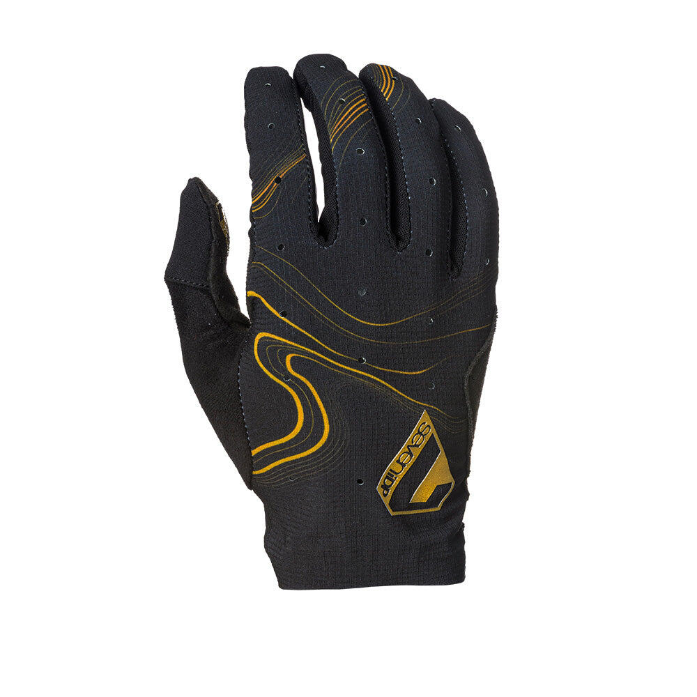 7IDP Control MTB Gloves - Black/Gold Pinstripe