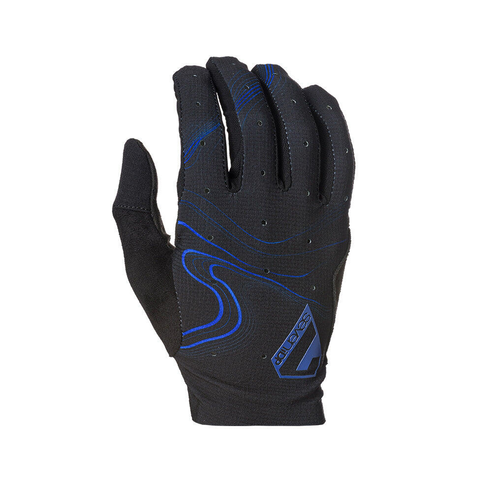 7IDP Control MTB Gloves - Black/Blue Pinstripe