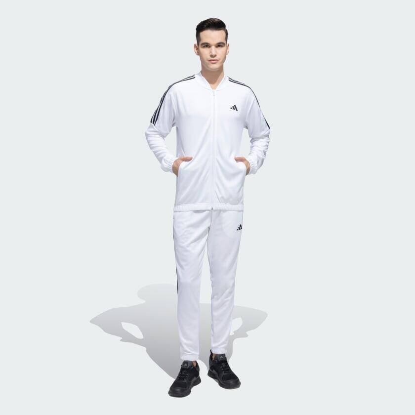 Adidas 3S Plain TS Men Training Track Suit White