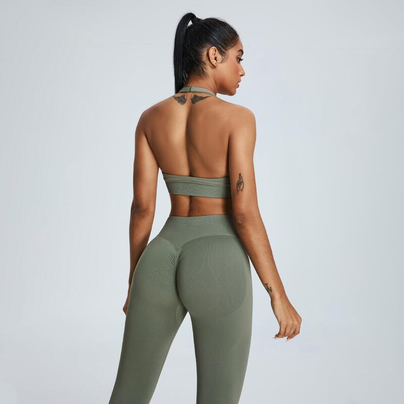 Legging Dames Low Sculpt Scrunch - Grijsgroen