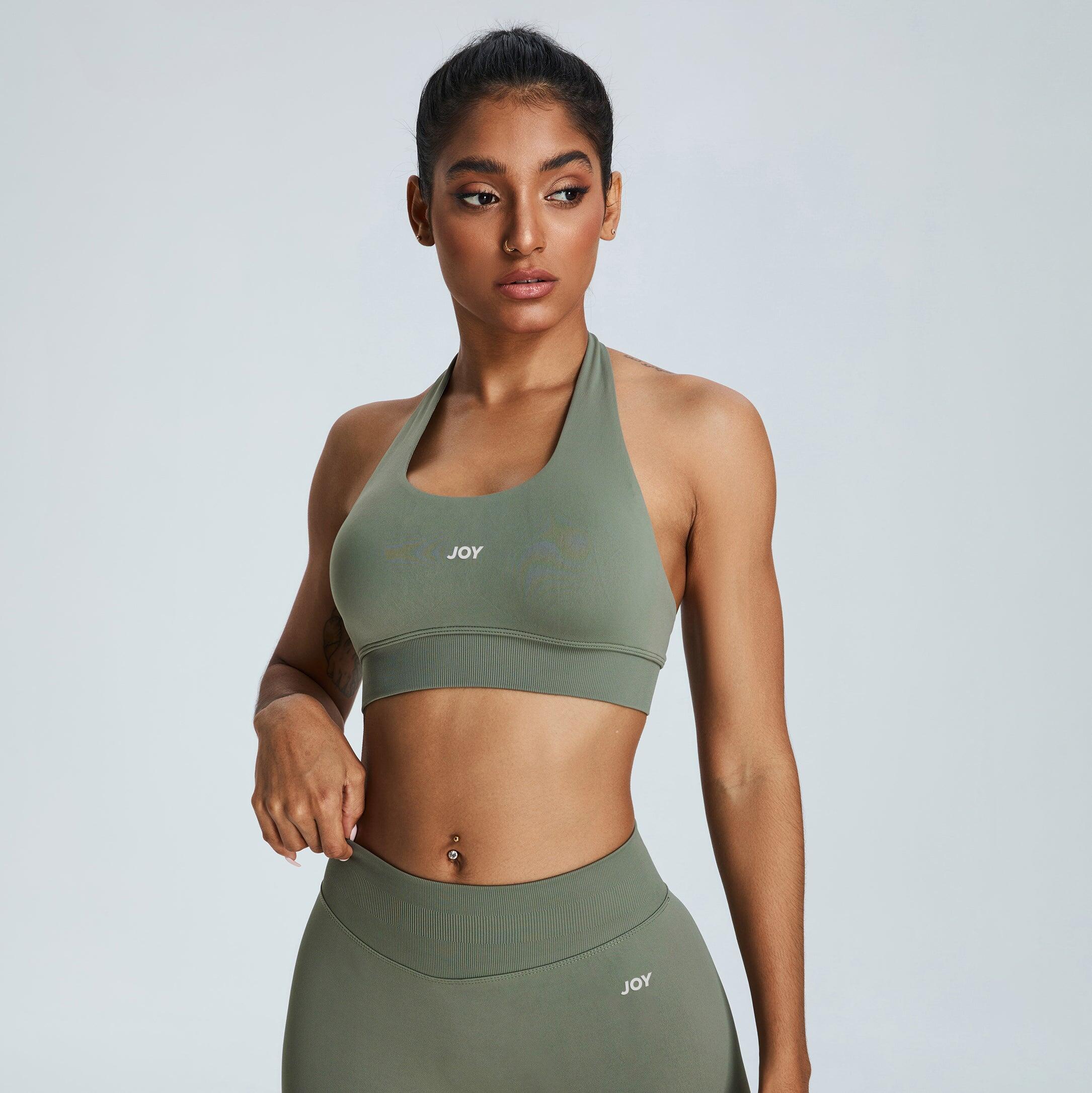 JOY STUDIO Top Donna Fitness Sculpt Scrunch - Verde grigio
