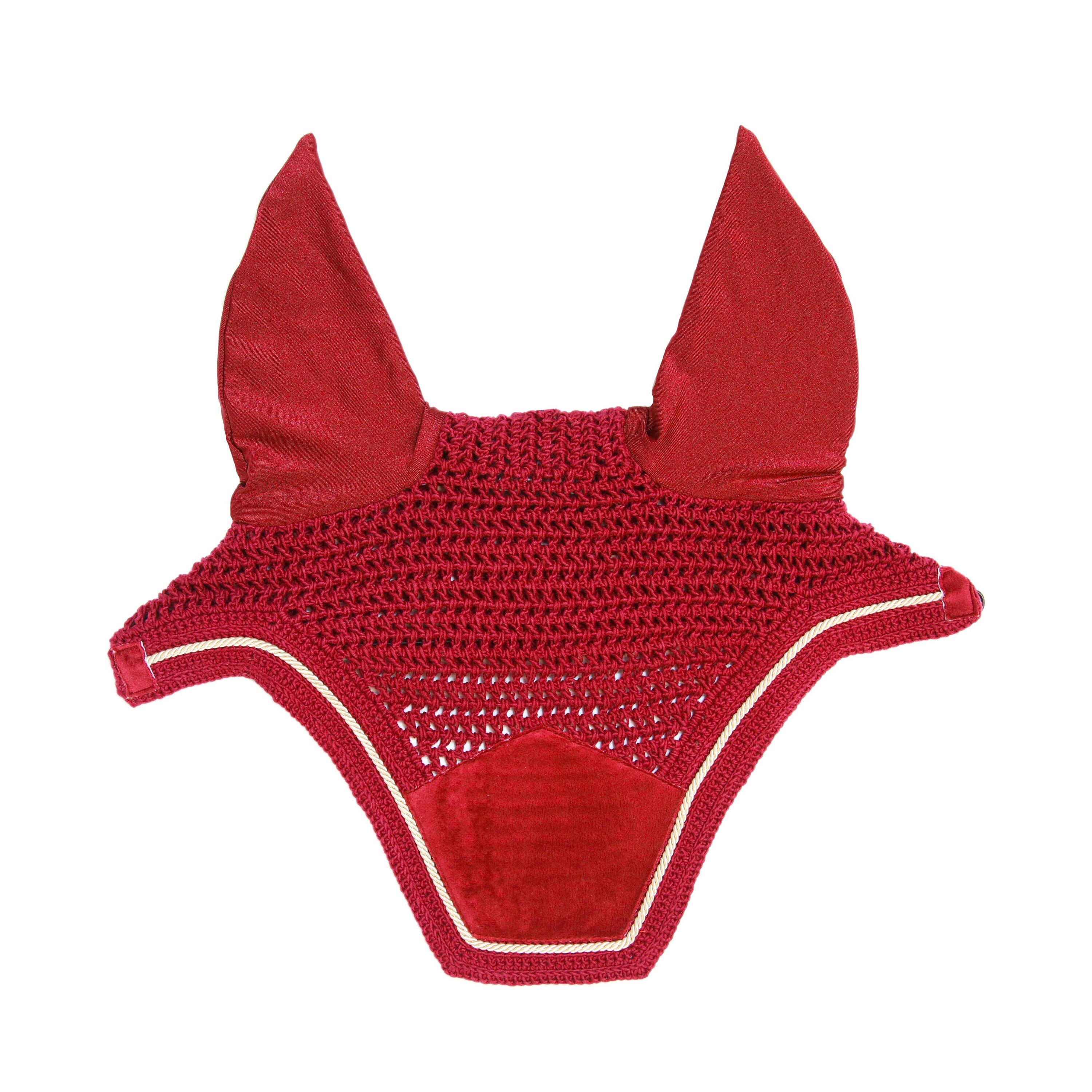 Bonnet anti-mouche Wellington velvet rouge pony 4/4