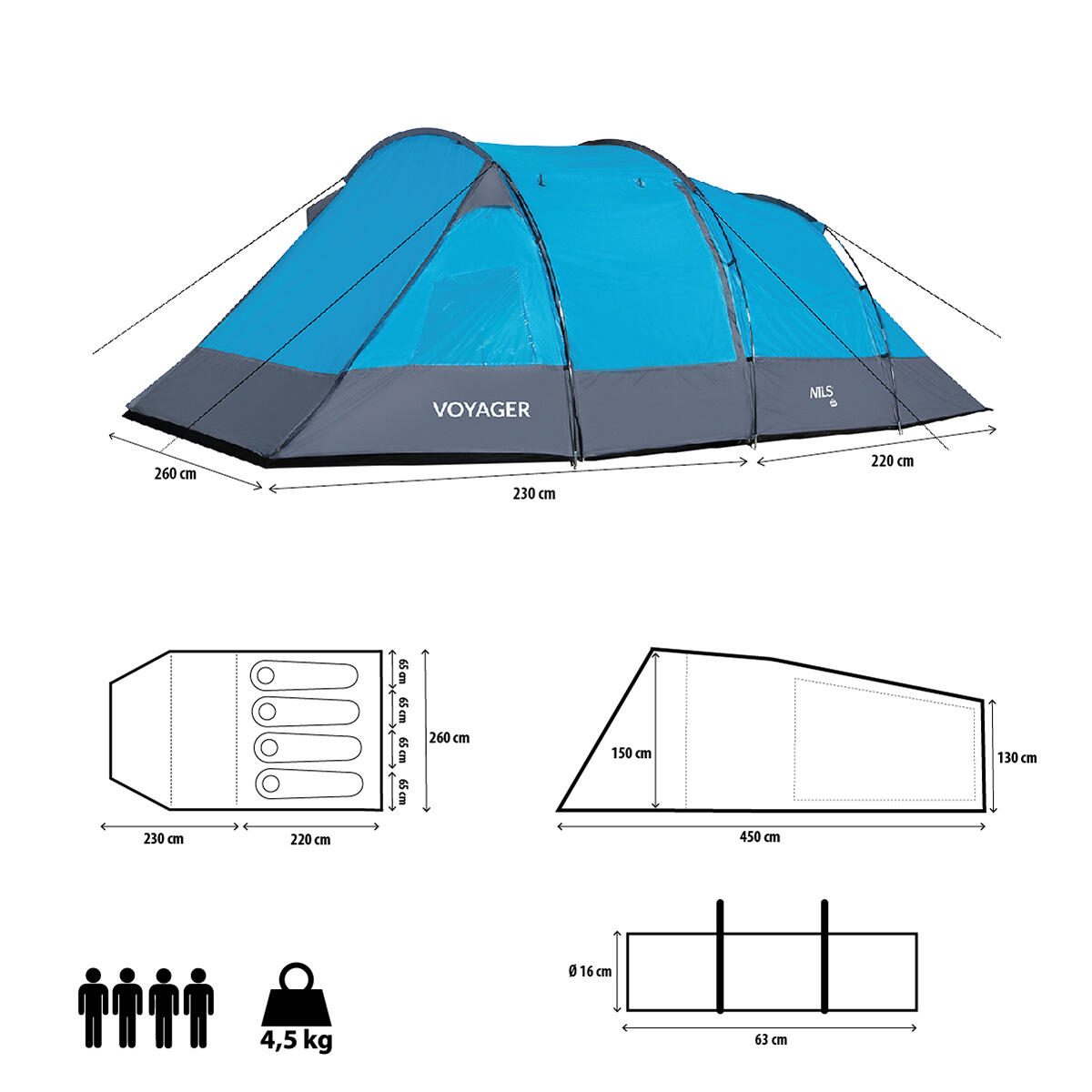 Campingtent Nc3027 Voyager Nils Camp 6/7
