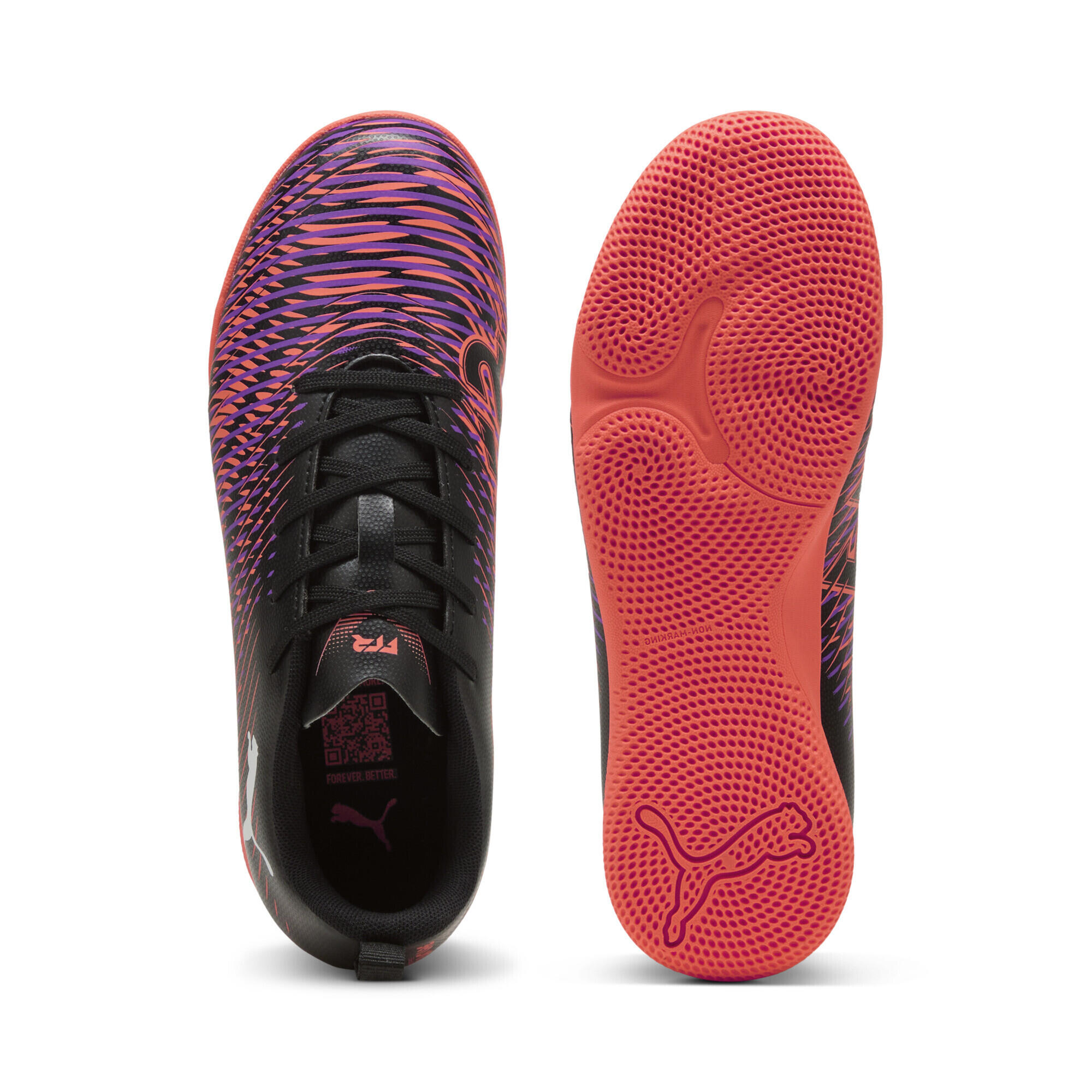 FUTURE 8 PLAY IT zaalvoetbalschoenen voor jongeren PUMA Black White Glowing Red 6/7