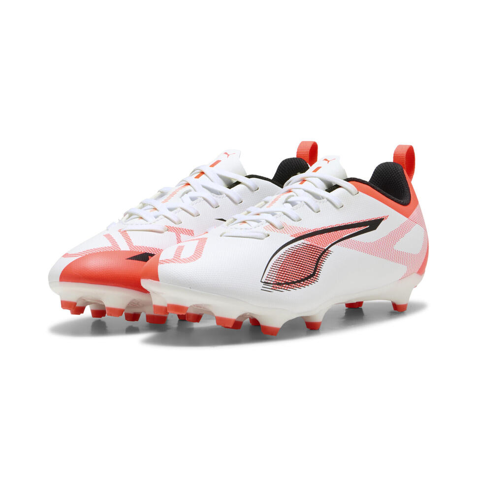 Młodzieżowe buty ULTRA 5 PLAY FG/AG PUMA White Black Glowing Red