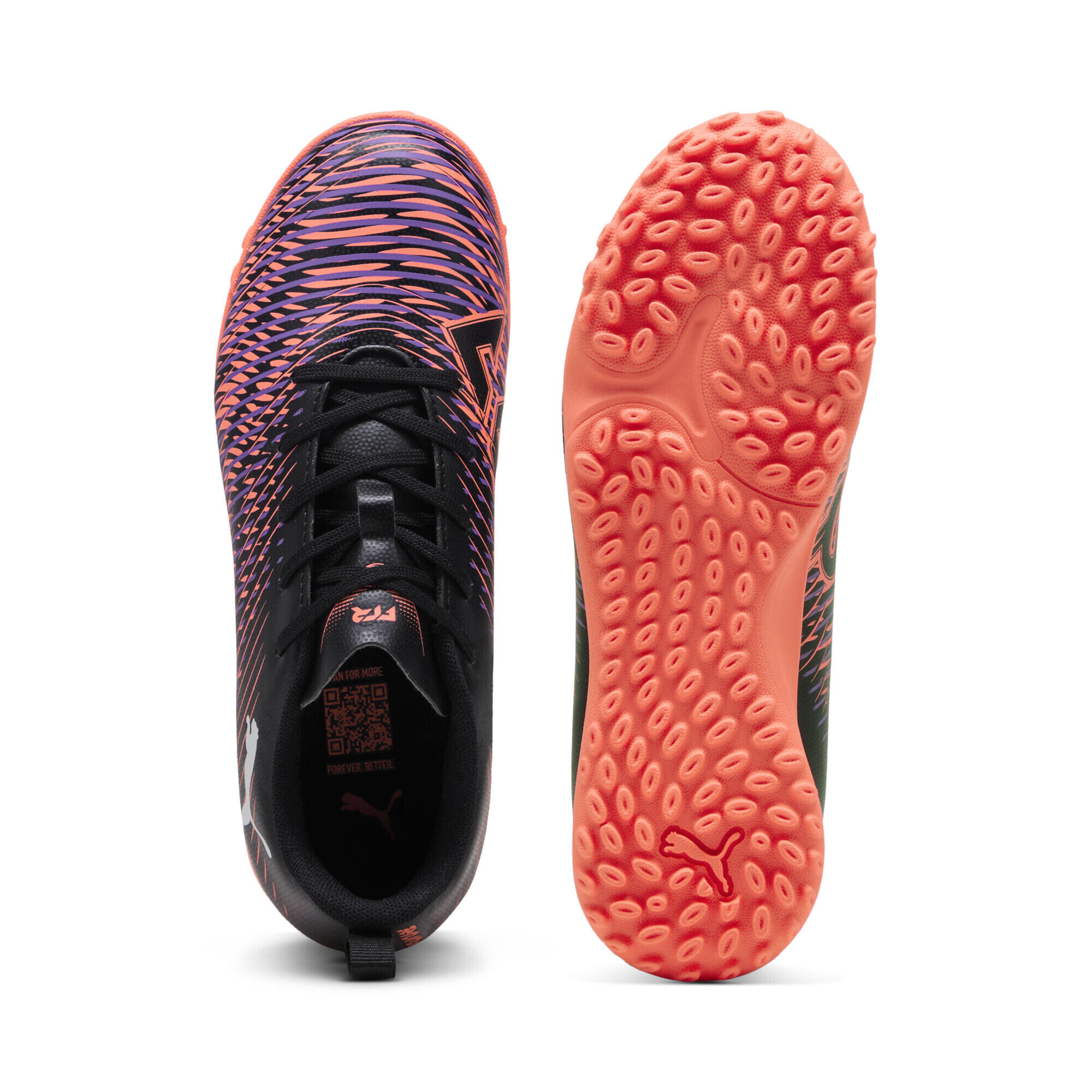FUTURE 8 PLAY TT voetbalschoenen voor jongeren PUMA Black White Glowing Red 6/7