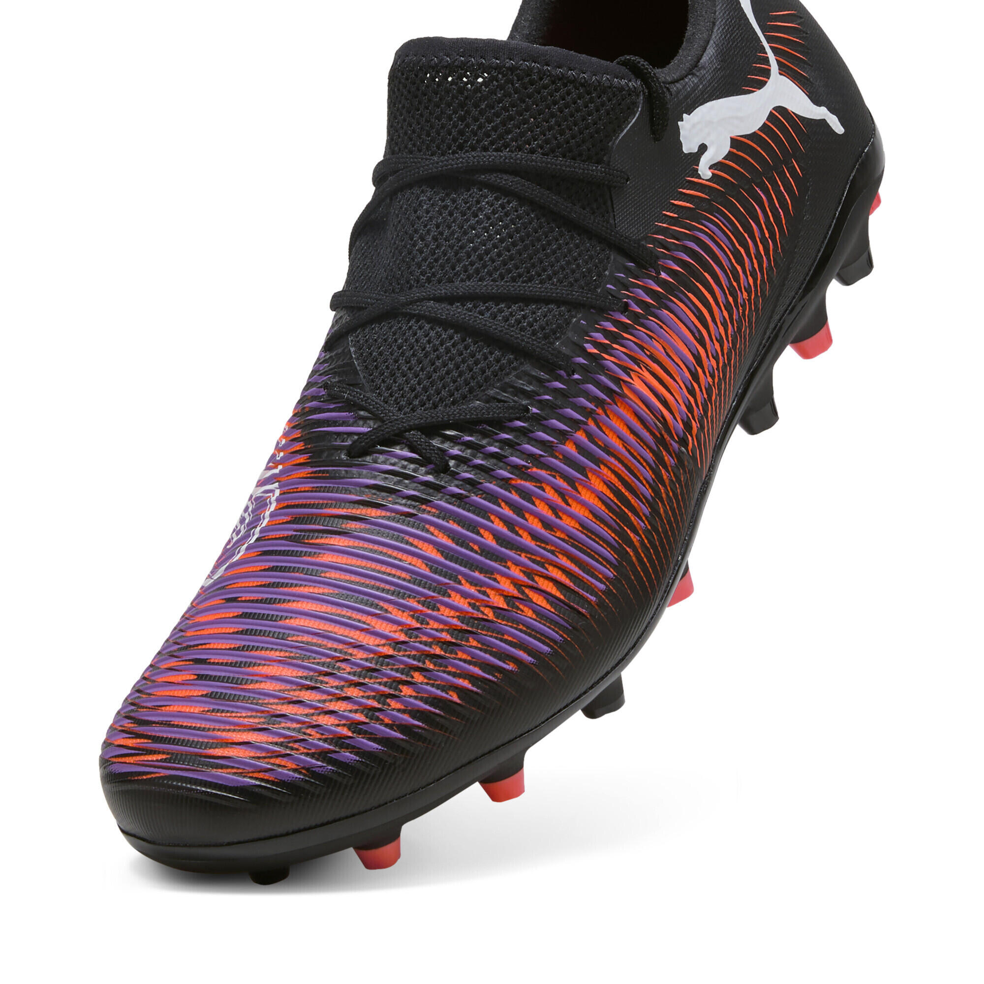 FUTURE 8 MATCH MG Low Fußballschuhe Erwachsene PUMA Black White Glowing Red 6/7