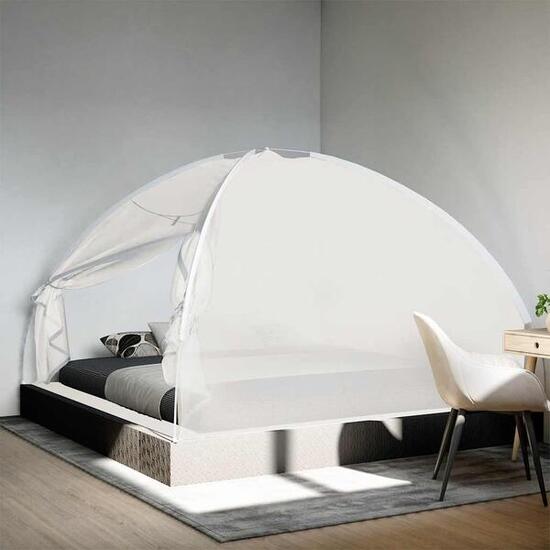 VidaXL moskitiera Mongolia z drzwiami 200x200x130 cm biała
