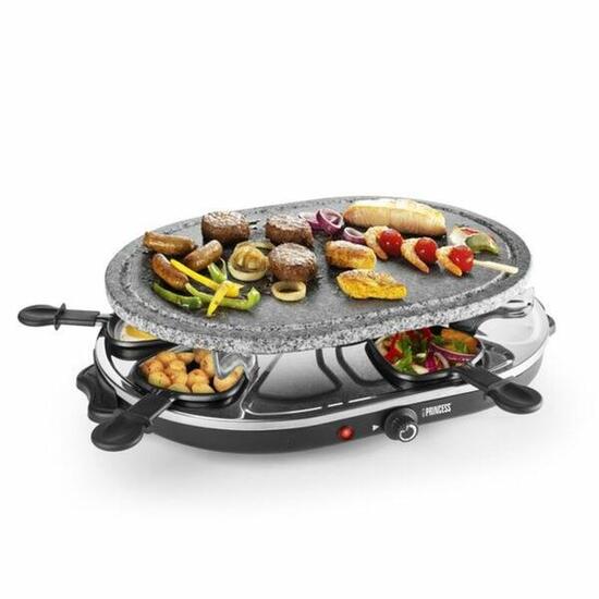 Piastra da Cucina Princess 8 Oval Stone Grill Party Nero