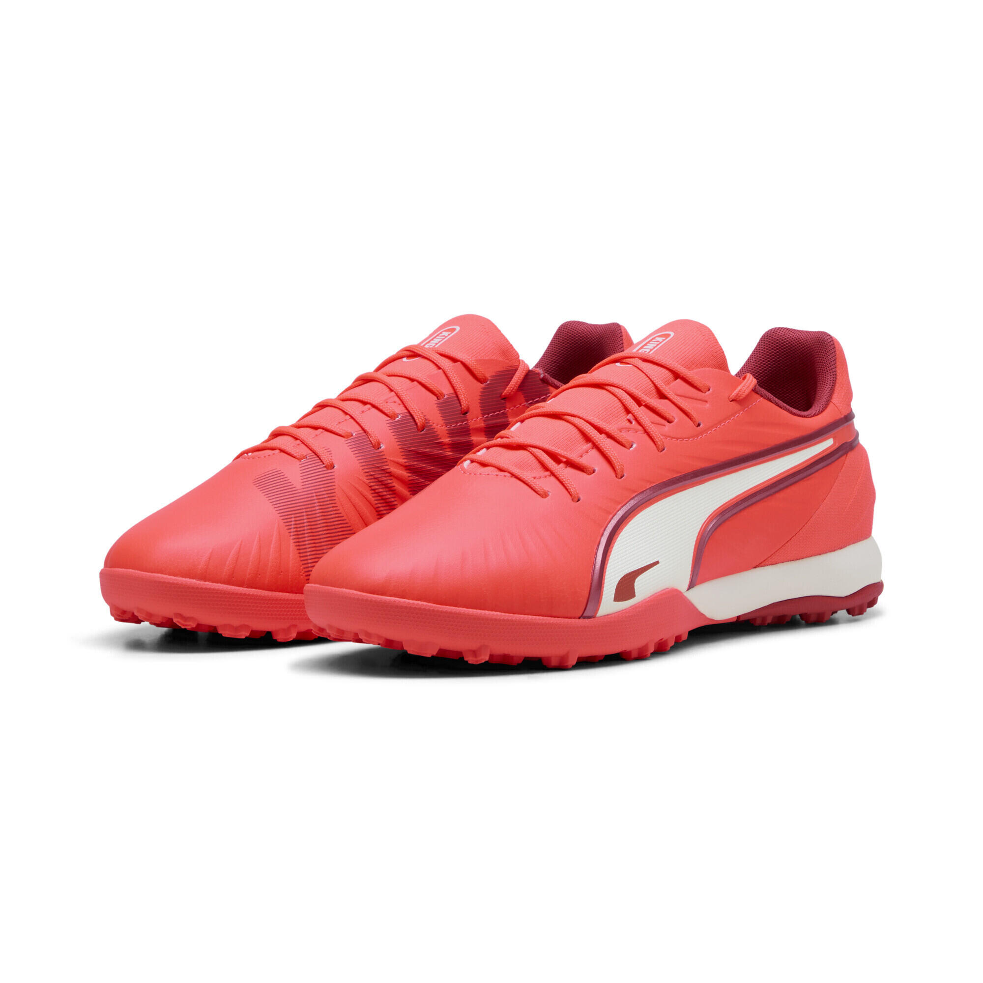 Puma - Chaussures De Football King Match Tt Unisexe Puma Glowing Red White Fire - Chaussures De Football - Blanc|rouge - Decathlon