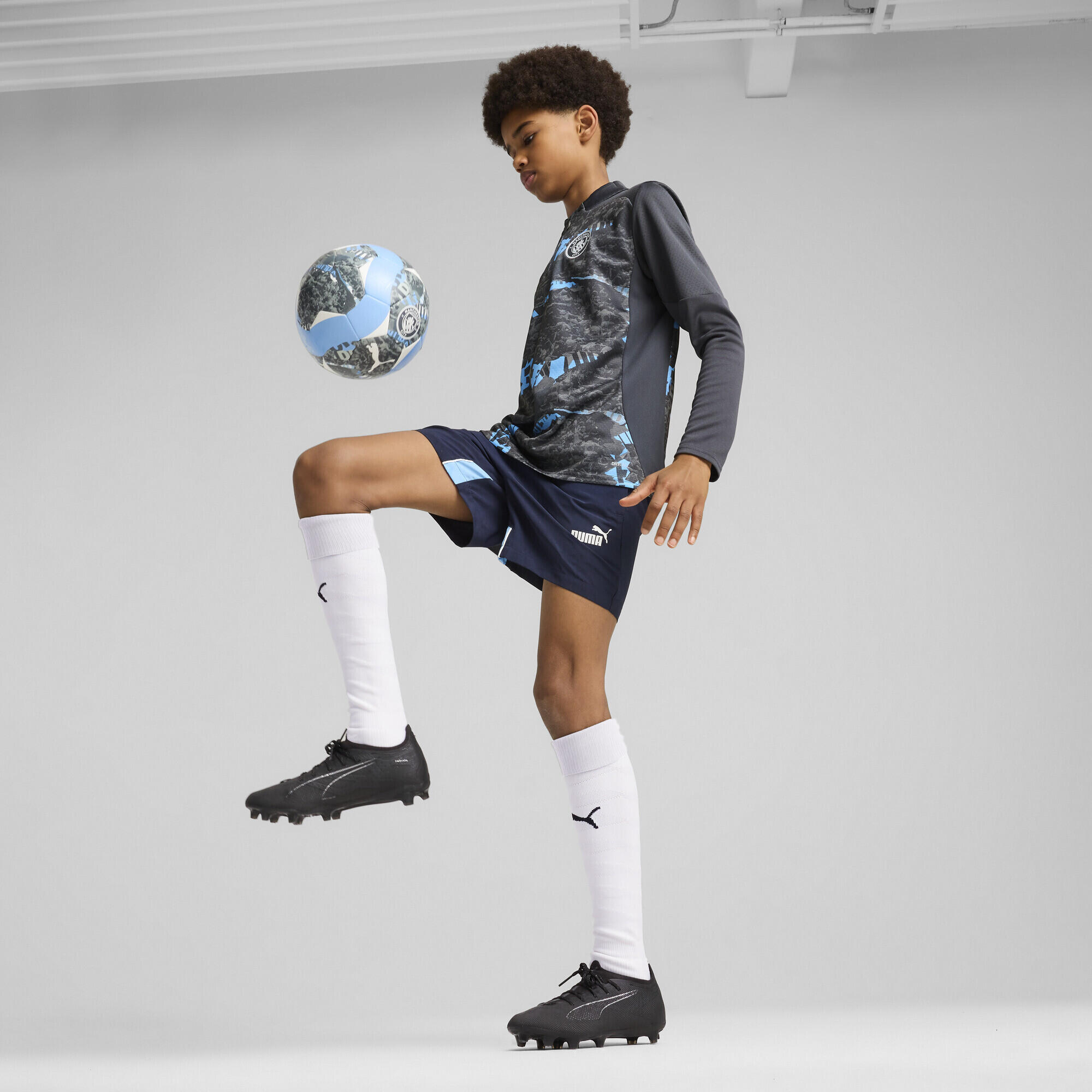 Manchester City prematch-top met kwartrits voor jongeren PUMA 4/7