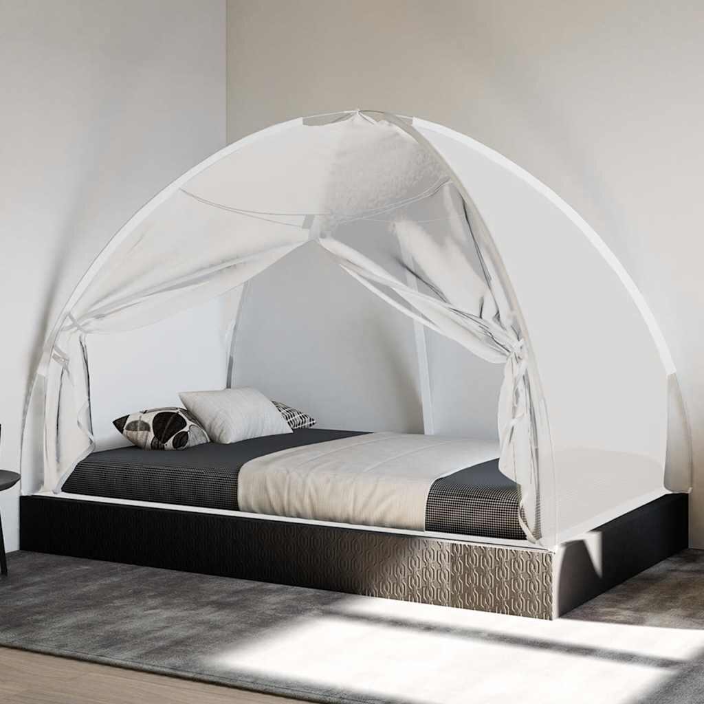 VidaXL Zanzariera Mongolia con porte 220 mesh 200x120x130 cm bianca 3/4