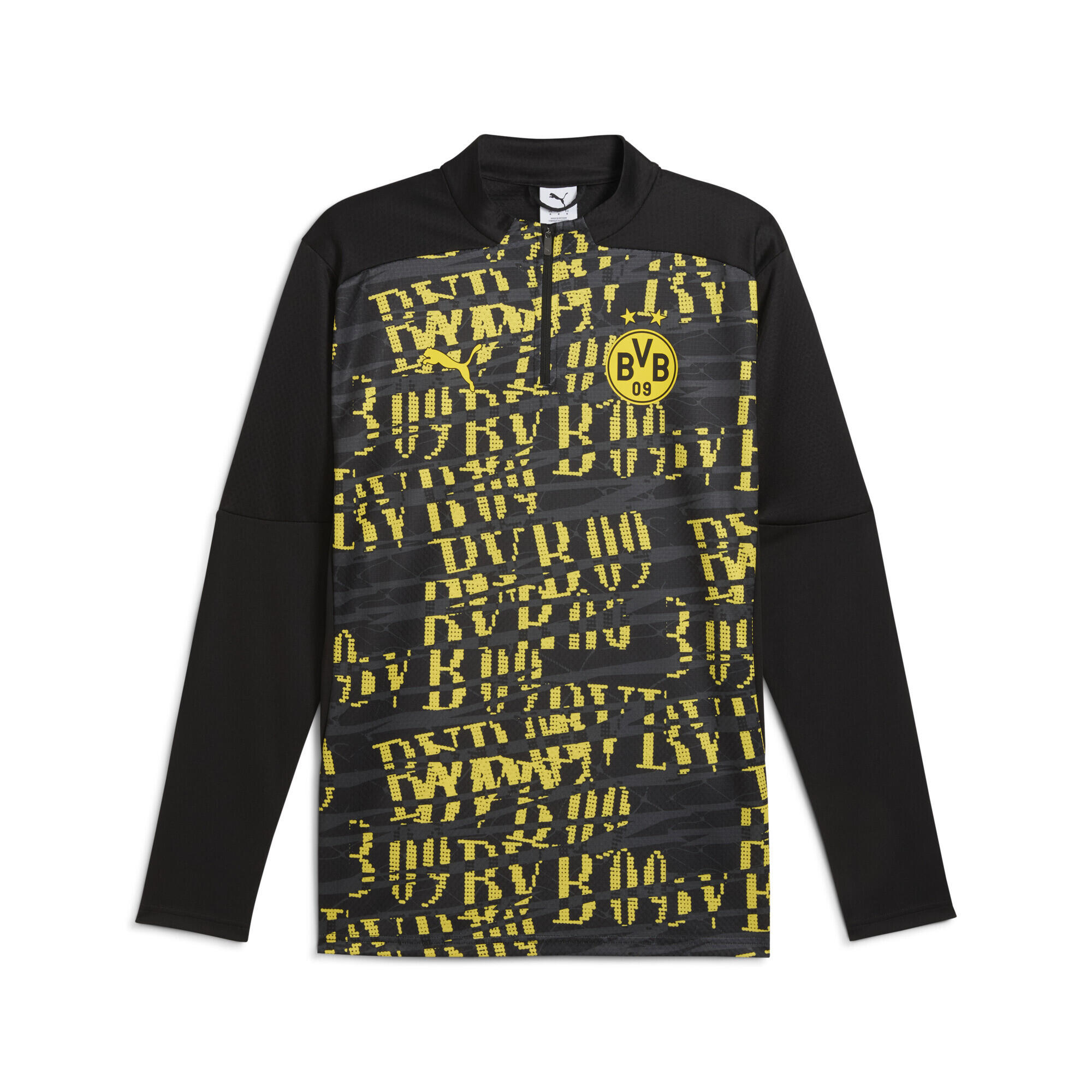 Męska bluza przedmeczowa z zamkiem 1/4 Borussia Dortmund PUMA