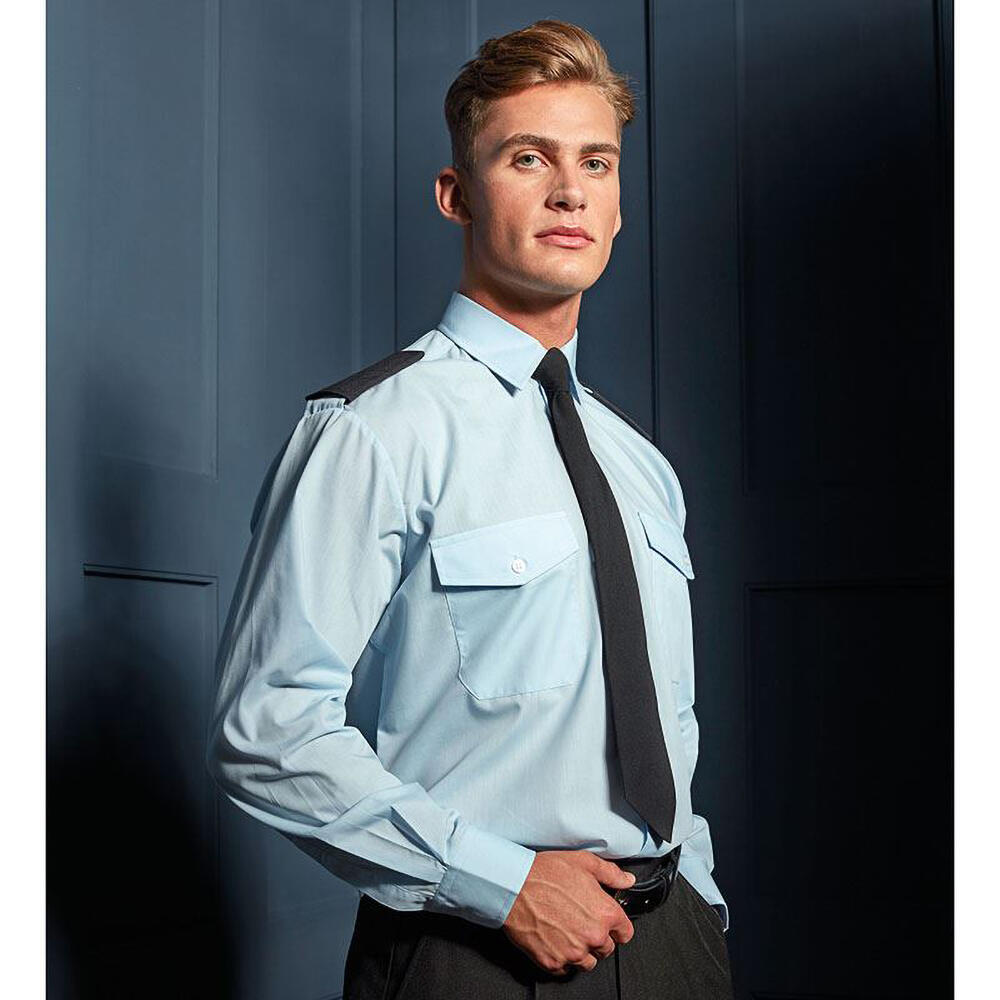 Hemd Pilot, langärmlig Herren Hellblau 2/3