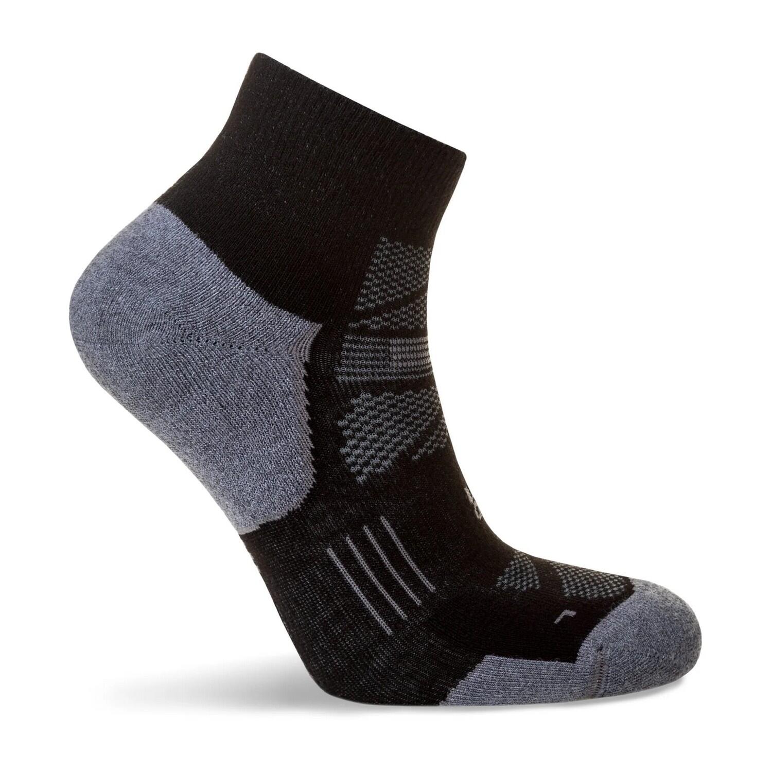 Mens Supreme Ankle Socks (Black/Grey Marl) 3/4