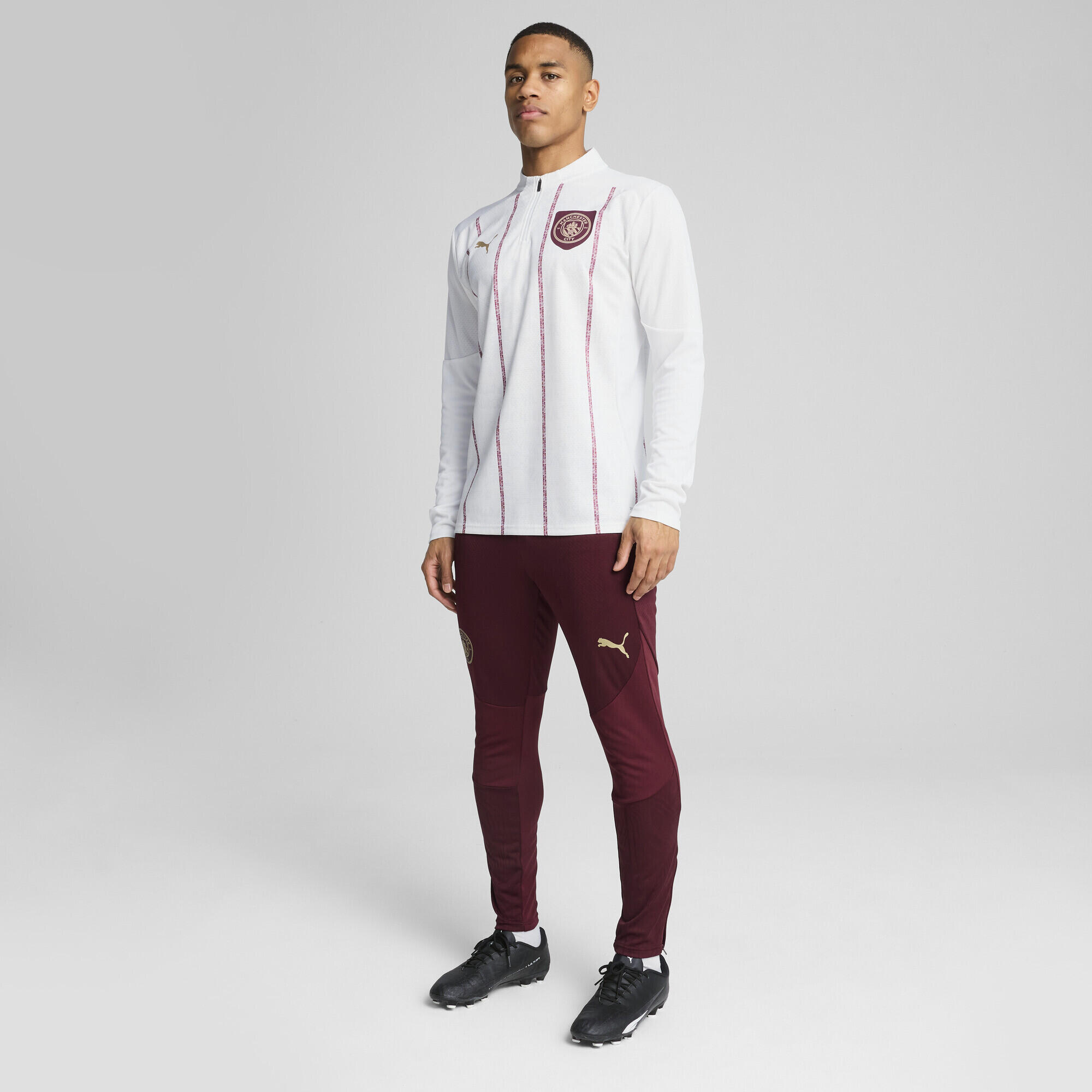 Camiseta Homem Manchester City Pre-match PUMA White Dark Jasper Red 6/7