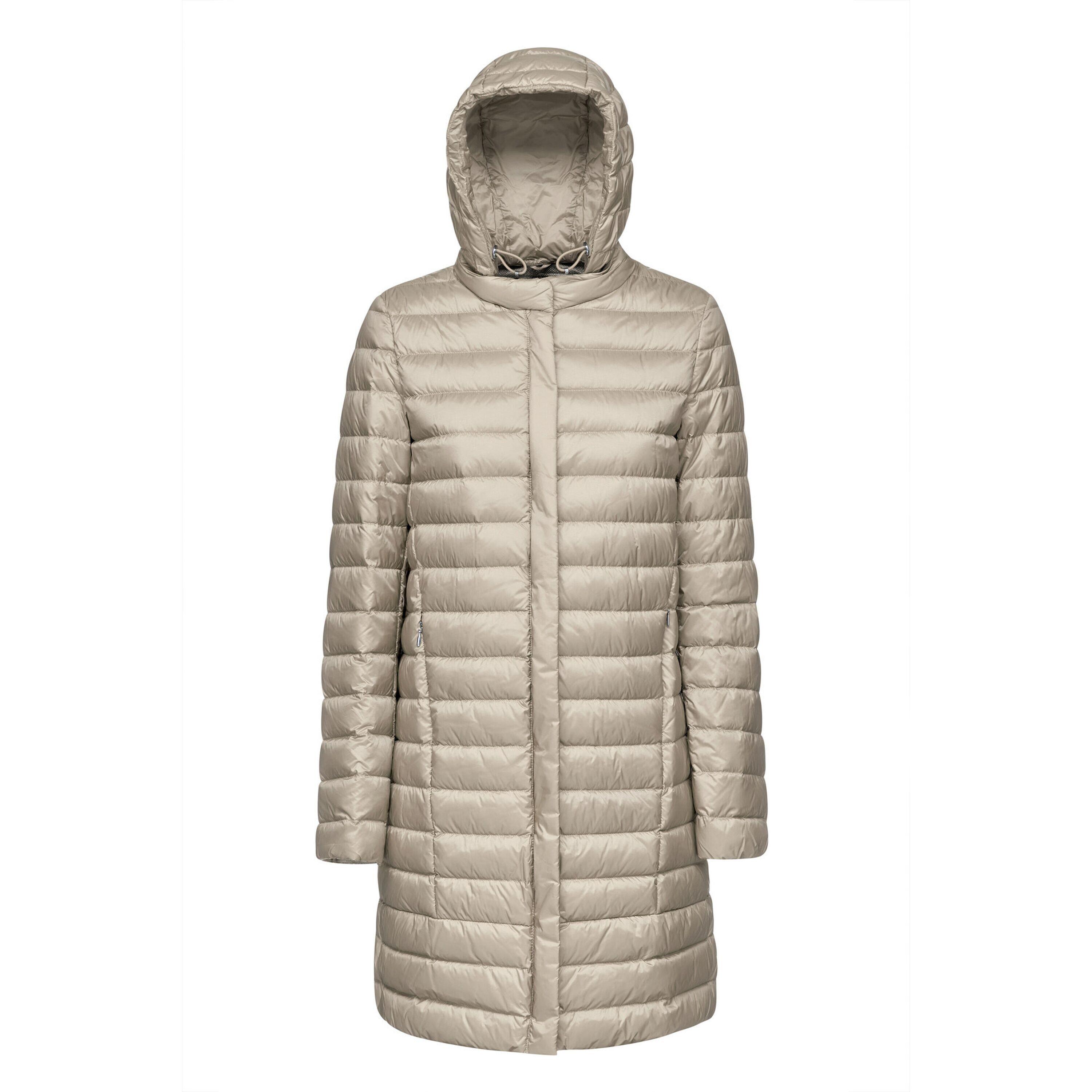 Geox - Doudoune À Capuche Zippé Femme Geox Jaysen - Doudoune Synthétique - Beige|blanc - 46 L/xl - Decathlon