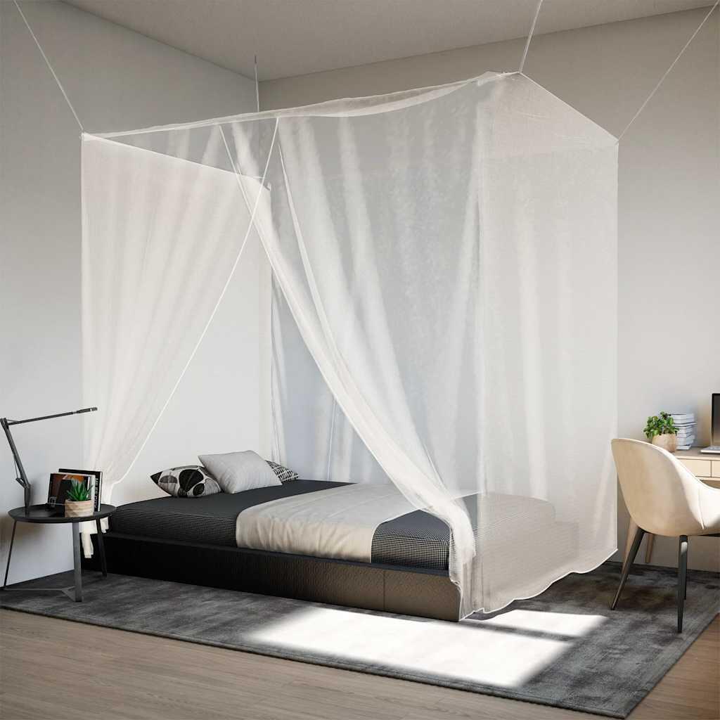 VidaXL Zanzariera Sospesa 156 Maglie 220x200x210 cm Bianco 3/4