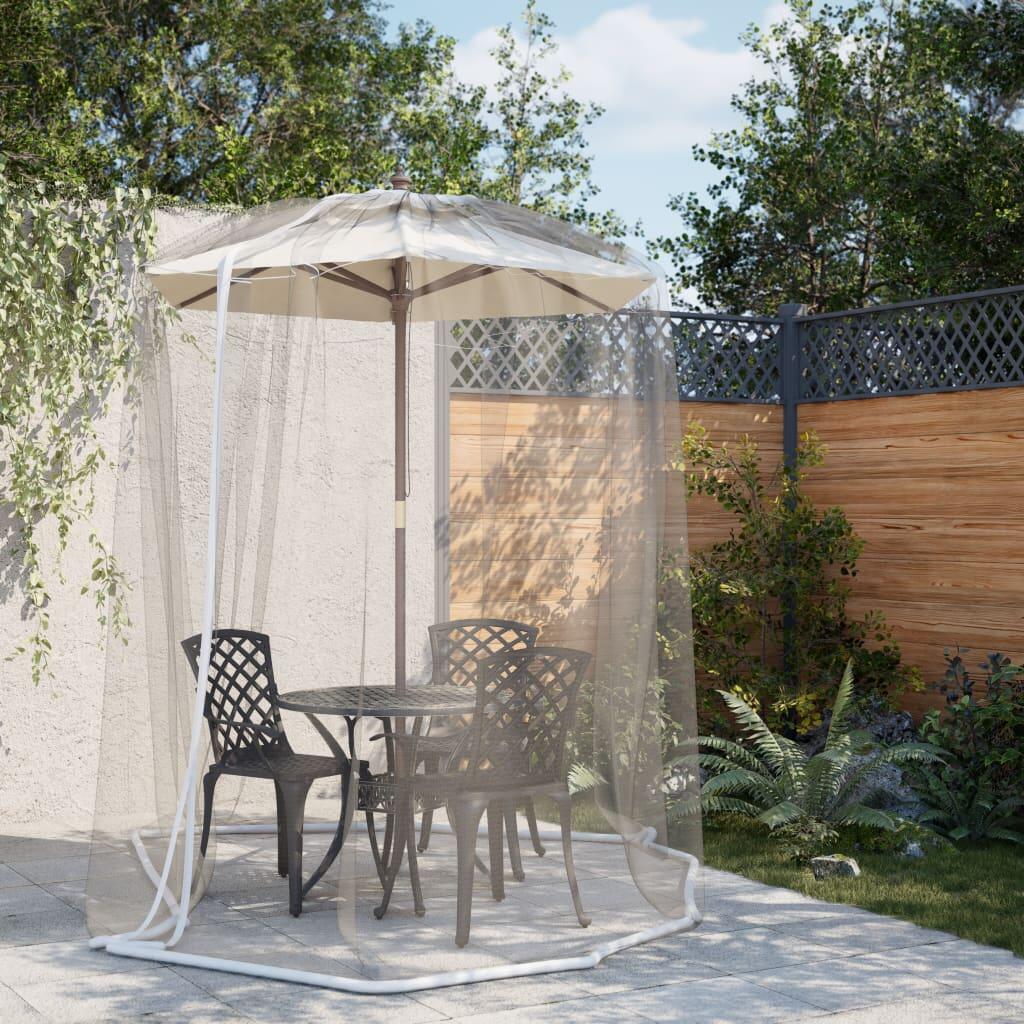 VidaXL moskitiera na parasol siatka 220 Ø330x250 cm biała