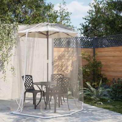 VidaXL Zanzariera per Ombrellone 220 Maglie Ø330×250 cm Bianco