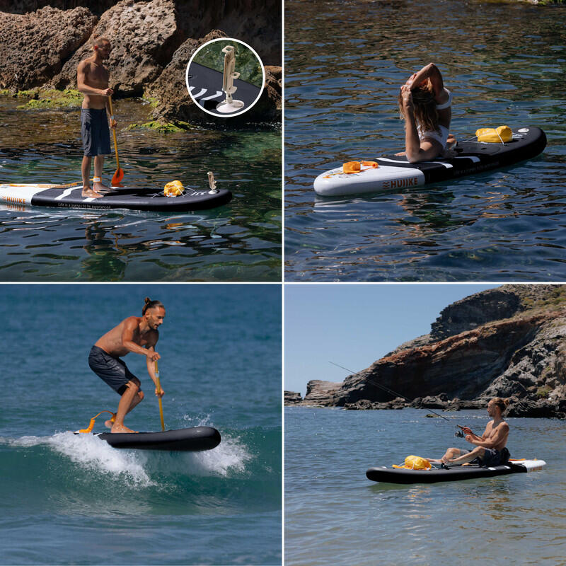 Opblaasbaar Supboard met Premium Accessoires, HUIIKE, Zwart, Hoge Stabiliteit 5/7