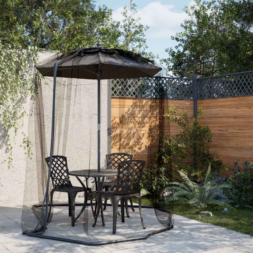 VidaXL moskitiera na parasol 220 oczek Ø300x230 cm czarna