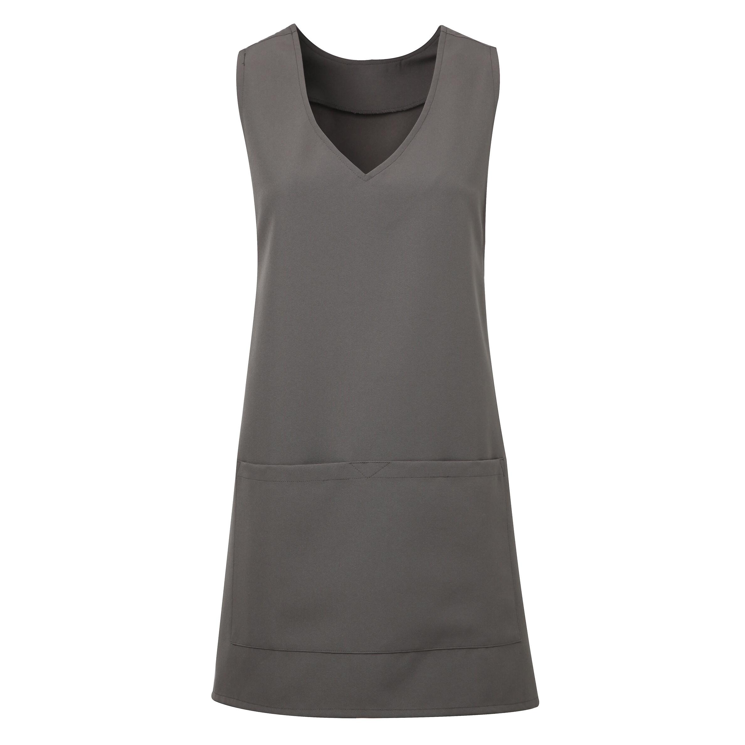 Womens Wickel Tunic Schürze Damen Dunkelgrau 2/5