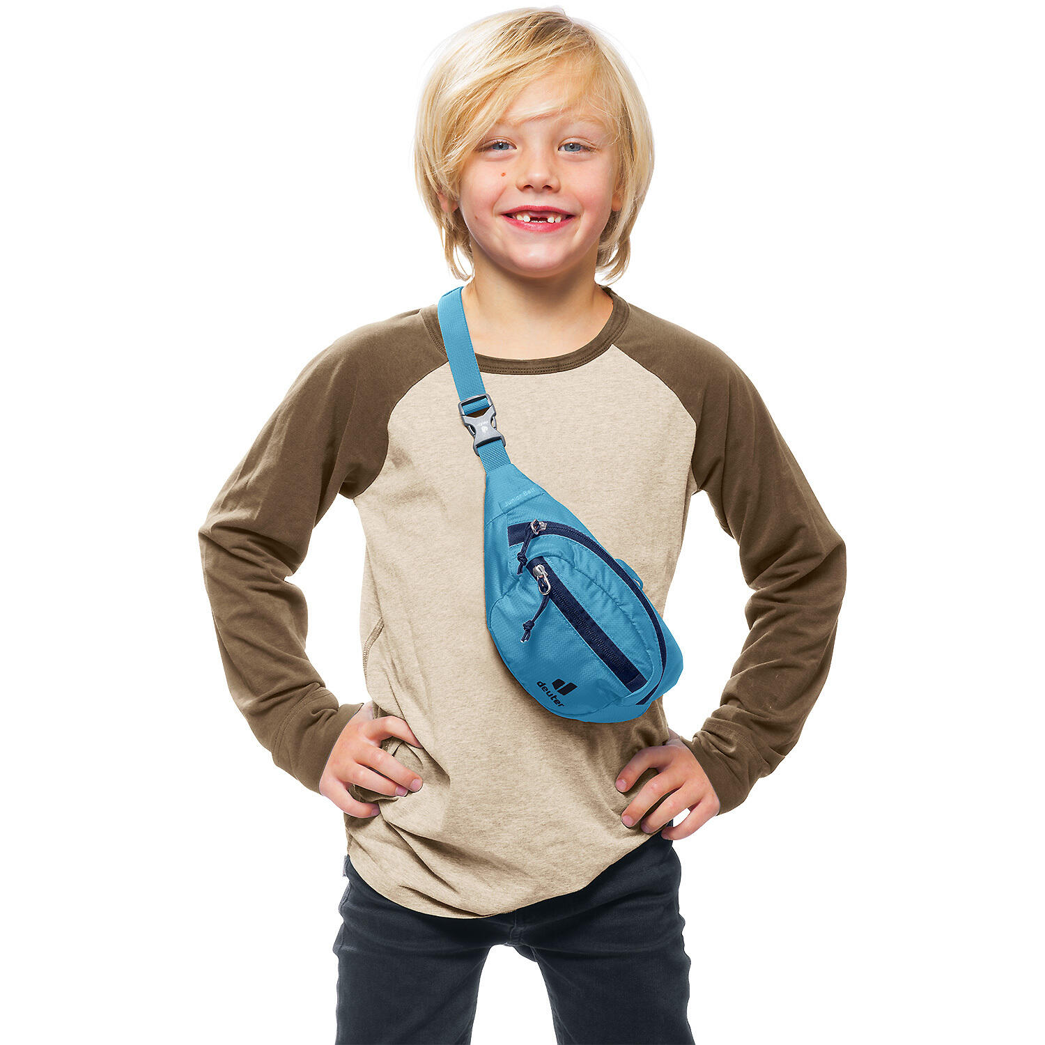 Sac banane enfant Deuter Junior Belt Wave 1L polyester recyclé ceinture réglable 3/4