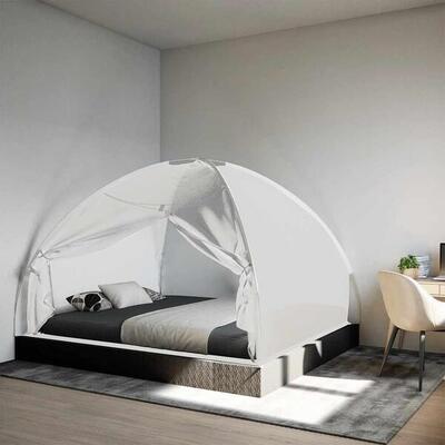 VidaXL Zanzariera Mongolia con porte 220 mesh 200x180x135 cm bianca.