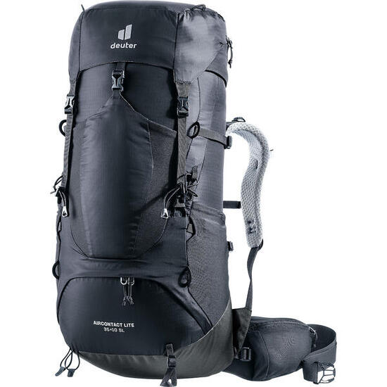 Deuter Aircontact Lite 35+10 SL Graphite Black, 35–45L, réservoir 3L, 1,49kg